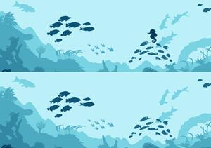 What aquatic animal is missing in the second picture?
